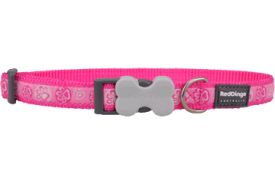 image of Red Dingo - Paw Impr. Hot Pink Dog Collar (20)