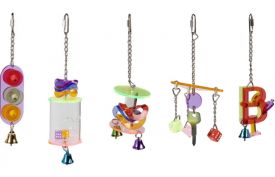 Flamingo Bird Toy Acrylic Cage Hanger Several Versions
