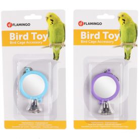 Flamingo Parakeets Mirror Round