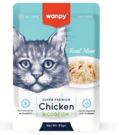 Wanpy - Cat Pouch Chicken & Codfish 85gr