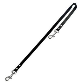 image of Karlie Leash In Leather Rondo Attachment Black 16mm 75cm