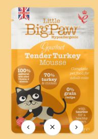 Little Big Paw Cat Wet Food Gourmet Tender Turkey Mousse Pouch
