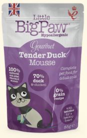 Little Big Paws Cat Wet Food Gourmet Tender Duck Mousse Pouch