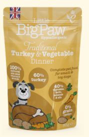 Little Big Paws Dog Wet Food Traditional Turkey & Vegetables Dinner Pouch