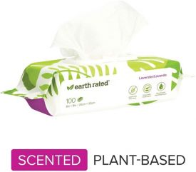image of Earth Rated - 100 Lavender Grooming Wipes