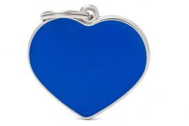 My Family Basic Handmade Blue Heart Id Tag