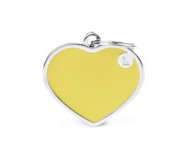 My Family Basic Handmade Yellow Heart Id Tag