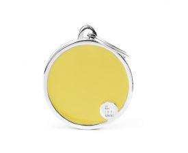 My Family Basic Handmade Yellow Circle Id Tag