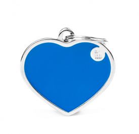 My Family Basic Handmade Blue Heart Id Tag