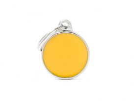 My Family Basic Handmade Yellow Circle Id Tag