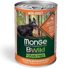 Monge Bwild Grain Free Mini Adult Wet Duck, Pumpkin And Zucchini 