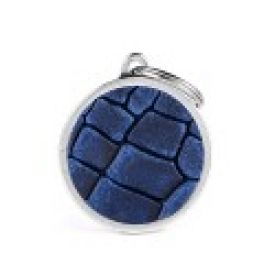 My Family Bronx Tucson Blue Id Tag In Genuine Leather