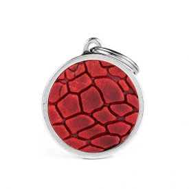My Family Bronx Tucson Red Id Tag In Genuine Leather