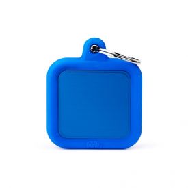 Myfamily Id Nametag Square Blue With Rubber