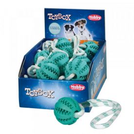 Solid Rubber Ball With Rope Dental Line