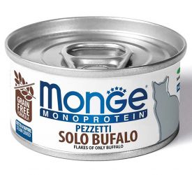 image of Monge Monoprotein Cat Wet Flakes Only Buffalo 