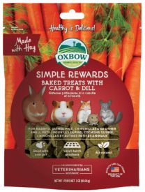 Oxbow Simple Rewards Baked Treats With Carrot And  Dill