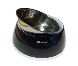 Pet Interest Deluxe Dual Bowl Black