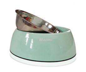 Pet Interest Deluxe Dual Bowl Sea Green