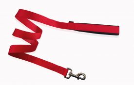 Pet Interest Leash Neoprene Handle Plain Red