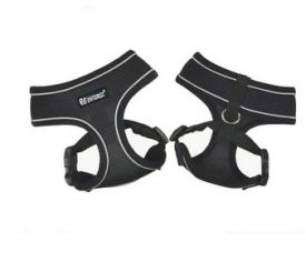 Pet Interest Mesh Harness Black with Reflective Piping