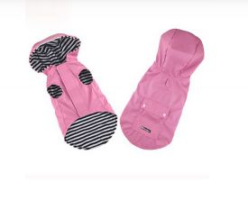 Pet Interest Raincoat with Stripe Lining Pink 