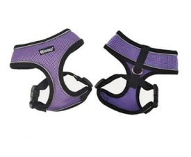 Pet Interest Mesh Harness Purple with Reflective Piping 