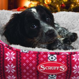 image of Scruffs - Santa Paws Box Bed (m) Red