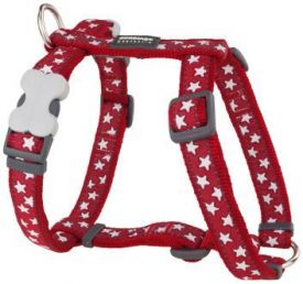 image of Red Dingo Harness One Touch Style Stars Red