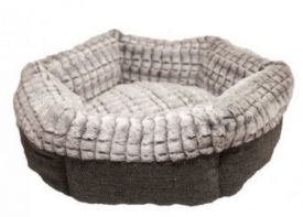 Rosewood Cat Sleeper Round Bed Tweed & Plush 