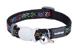 Red Dingo Squiggles Black Cat Collar