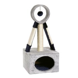 Cratching Pole Tiny Tabby Ii Blue/grey 30x30x68cm
