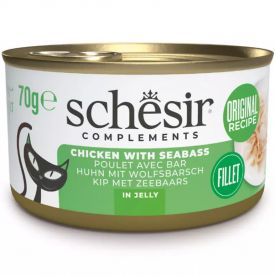 Schesir Cat Wet Chicken Seabass in Jelly