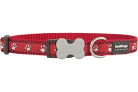 image of Red Dingo Pawprints Red Dog Collar 