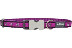 image of Red Dingo - Pawprints Purple Dog Collar (25)