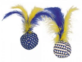 Nobby Fabric Balls With Feather With Catnip