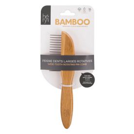 Bamboo Brush with Rotating Wide Teeth