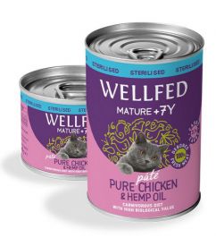 Wellfed Mature Sterilised 7+  Chicken with Hemp Oil Pate 