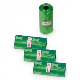 image of Nobby Tidyup Poop Bags Green 4 Rolls With 15 Bags