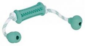 Nobby Rubber Stick With Rope Dental Fun Bicolour