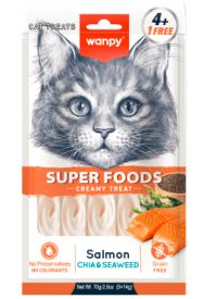 Wanpy Cat Superfoods Creamy Lickable Salmon with Chia & Seaweed