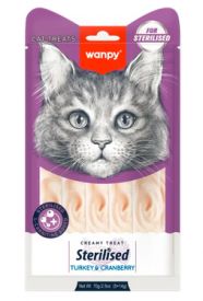 Wanpy Cat Sterilised Creamy Lickable Turkey & Cranberry
