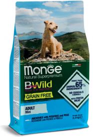 Monge Bwild Grain Free Anchovies With Potatoes And Peas Mini Adult