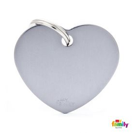 Myfamily Grey Heart Nametag