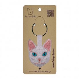 Keyring White Cat