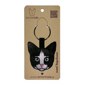 Black & White Cat Keyring