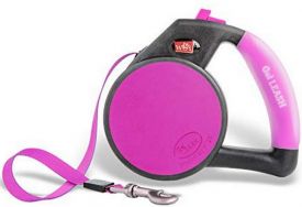 Wigzi Reflective Retractable Gel Leash Pink