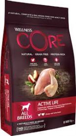Wellness Core Active Life With Chicken And Turkey For All Breeds Dry Dog Food