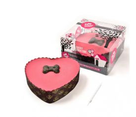 Barking Bakery - Pink Heart Pawty Cake & Candle 