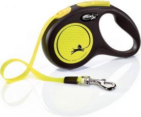 Flexi Classic Adjustable Leash Yellow Black